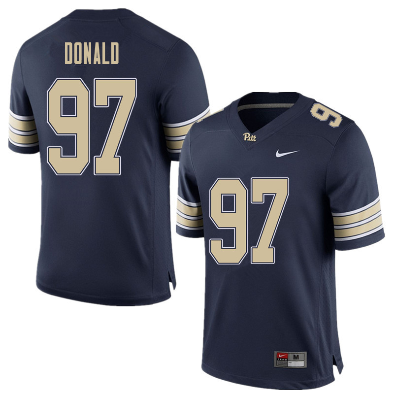 Men #97 Aaron Donald Pittsburgh Panthers College Football Jerseys Sale-Home Blue